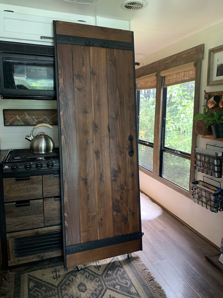 How to hang a lightweight sliding barn door in an RV Barn door kit